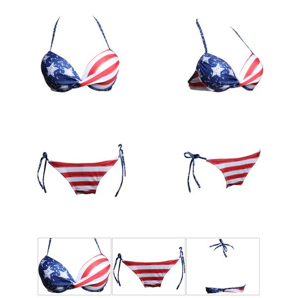 new women bikinis set american flags print red striped briefs blue stars bra two pieces swimsuit independence day summer beachwear
new women bikinis set american flags print red striped briefs blue stars bra two pieces swimsuit independence day summer beachwear