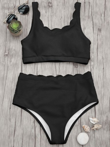 Body Suits New High Waisted Women Swimsuit Scalloped Bralette Bikini Set Swimwear Solid Color Beach Bathing Suit Summer
Body Suits New High Waisted Women Swimsuit Scalloped Bralette Bikini Set Swimwear Solid Color Beach Bathing Suit Summer