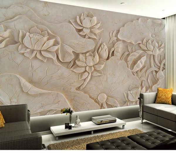 embossed lotus mural tv background wall wallpaper for walls 3 d for living room
embossed lotus mural tv background wall wallpaper for walls 3 d for living room