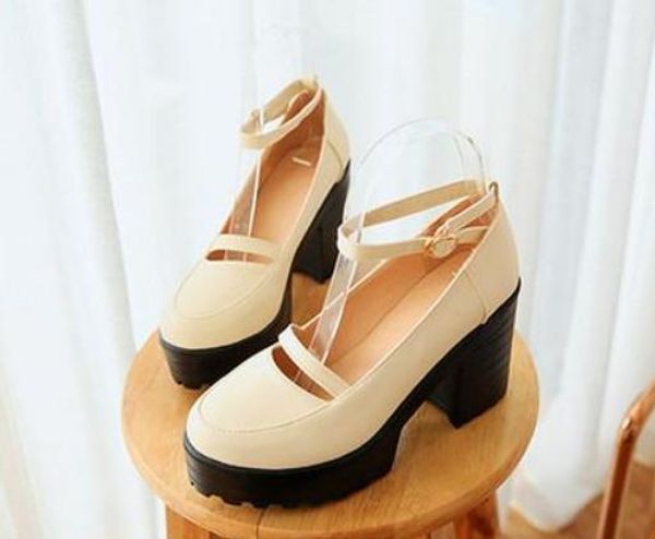 send 2018 spring new style coarse heel high heel round head waterproof table women's shoes with thick bottom, Black
send 2018 spring new style coarse heel high heel round head waterproof table women's shoes with thick bottom, Black