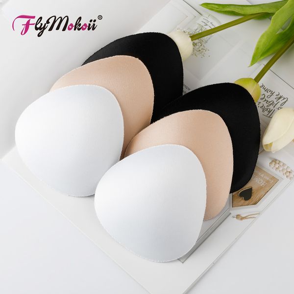 

1pair/lot woman swimsuit padded sponge foam push up enhancer chest cup breast bikini swimwear inserts invisible bra pad, Black;white