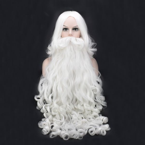 christmas cosplay wig beard santa claus white curly long synthetic hair heat resistance + wig cap, Black;red
christmas cosplay wig beard santa claus white curly long synthetic hair heat resistance + wig cap, Black;red
