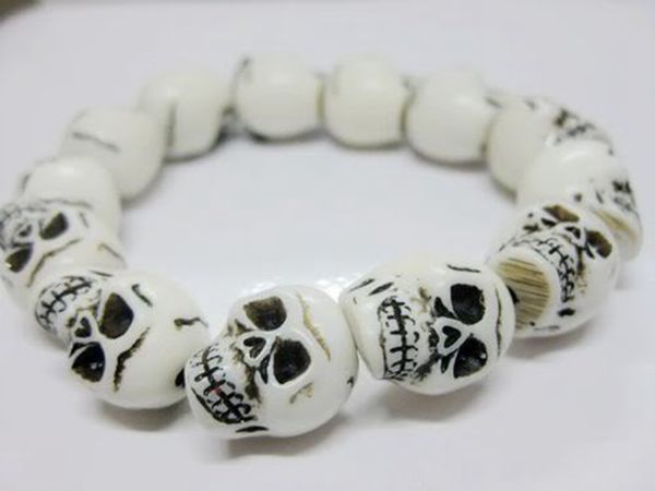 yqtdmy handmade fashion rock style demon skull biker bracelets bangles, Black
yqtdmy handmade fashion rock style demon skull biker bracelets bangles, Black