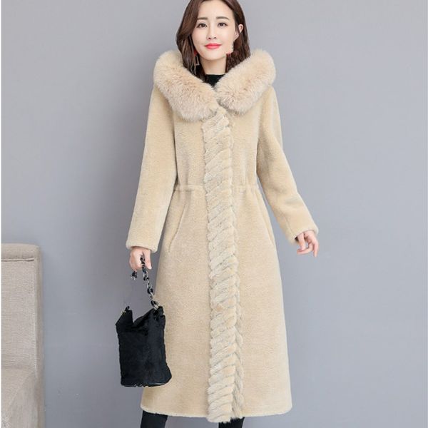 elegant solid long cashmere winter coats slim pockets office coat covered button fur collar ladies coats, Black
elegant solid long cashmere winter coats slim pockets office coat covered button fur collar ladies coats, Black