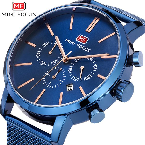 mini focus urban modern men analog quartz watch all blue mesh strap 3d index design calendar date minimalist clock, Slivery;brown
mini focus urban modern men analog quartz watch all blue mesh strap 3d index design calendar date minimalist clock, Slivery;brown