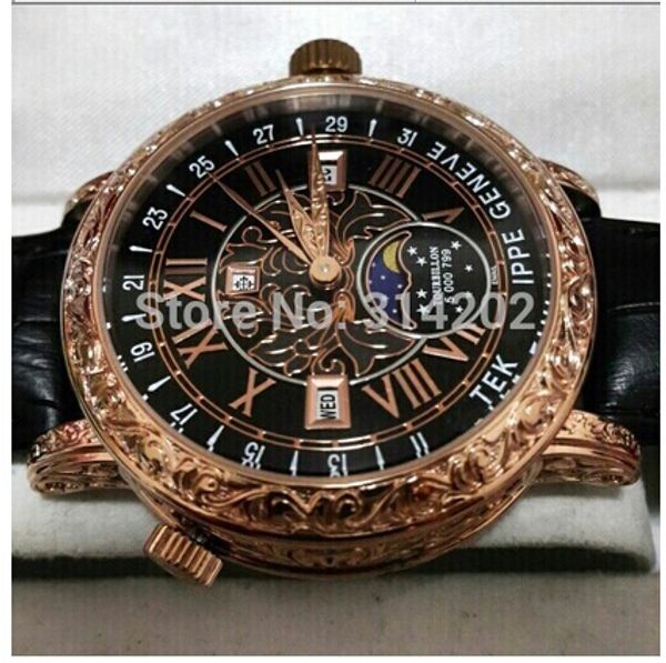 luxury watch wristwatch leather strap watches men's watch quartz movement fashion watches, Slivery;brown