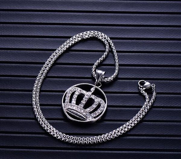 titanium steel crown ladies pendant, japanese and korean fashion personality diamond stainless steel necklace fashionable popular, Silver
titanium steel crown ladies pendant, japanese and korean fashion personality diamond stainless steel necklace fashionable popular, Silver