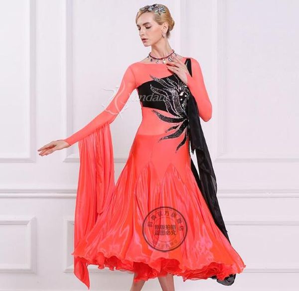 customize orange rhinestone embroidery flower long sleeve fox trot waltz tango salsa competition ballroom dance dress, Black;red
customize orange rhinestone embroidery flower long sleeve fox trot waltz tango salsa competition ballroom dance dress, Black;red