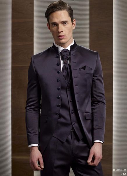 2018 purple stand collar retro men suit wedding suits for men italy style gentlemen tuxedos 3 pieces jacket vest and pants, White;black
2018 purple stand collar retro men suit wedding suits for men italy style gentlemen tuxedos 3 pieces jacket vest and pants, White;black
