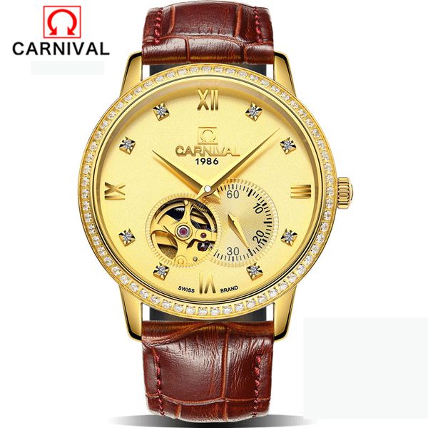 carnival skeleton mens watches montreleather wristwatch men mechanical watch black gold male clock men relogios, Slivery;brown
carnival skeleton mens watches montreleather wristwatch men mechanical watch black gold male clock men relogios, Slivery;brown