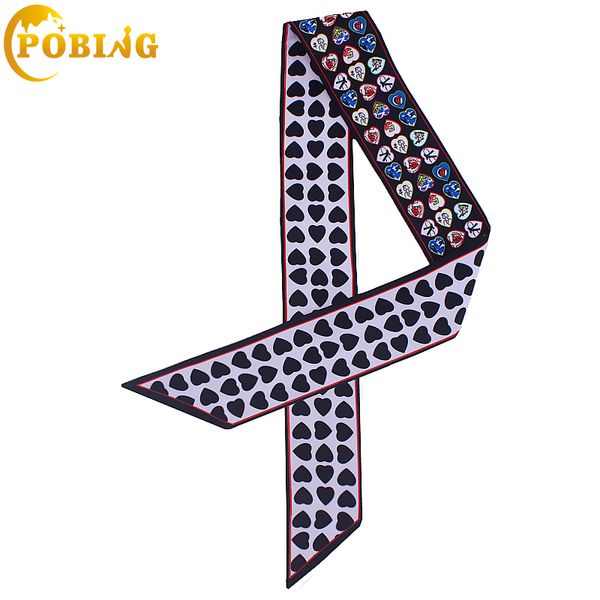 pobing 2018 heart print women silk scarf twill head scarf brand tie handle bag ribbons small long scarves small hijab 120*7cm
pobing 2018 heart print women silk scarf twill head scarf brand tie handle bag ribbons small long scarves small hijab 120*7cm