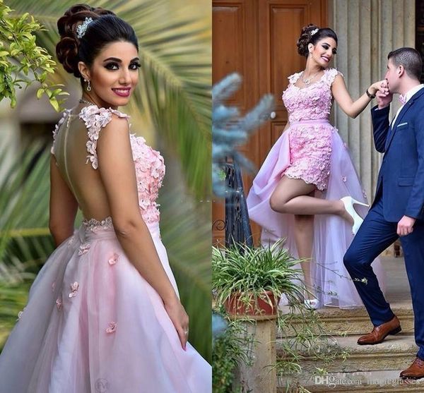 high low prom dresses with detachable train scoop appliques cap sleeves short party dress vestidos sheer back evening gowns, Black
high low prom dresses with detachable train scoop appliques cap sleeves short party dress vestidos sheer back evening gowns, Black