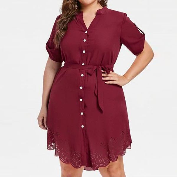 plus size women summer dress beach sundress red short sleeve floral lace button work office mini dresses 2018 vestidos verano, Black;gray
plus size women summer dress beach sundress red short sleeve floral lace button work office mini dresses 2018 vestidos verano, Black;gray