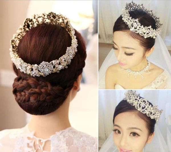 round crown, bridal jewelry, wedding dress, accessories, princess, european and american pearl headdress, Silver
round crown, bridal jewelry, wedding dress, accessories, princess, european and american pearl headdress, Silver