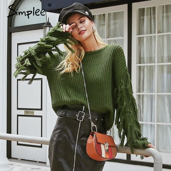 simplee army green tassel pullovers o neck long sleeve sweater women winter 2018 autumn outerwear knitted sweater casual, White;black
simplee army green tassel pullovers o neck long sleeve sweater women winter 2018 autumn outerwear knitted sweater casual, White;black