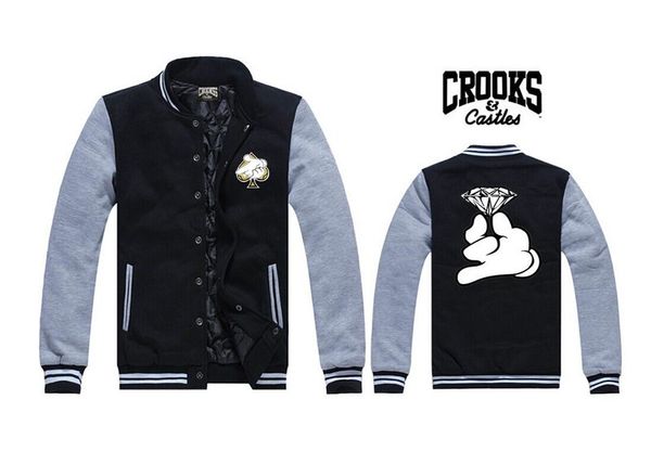s-5xl men hip hop crooks and castle sport without pocket hoodie leisure stand collar jacket, Black;brown
s-5xl men hip hop crooks and castle sport without pocket hoodie leisure stand collar jacket, Black;brown