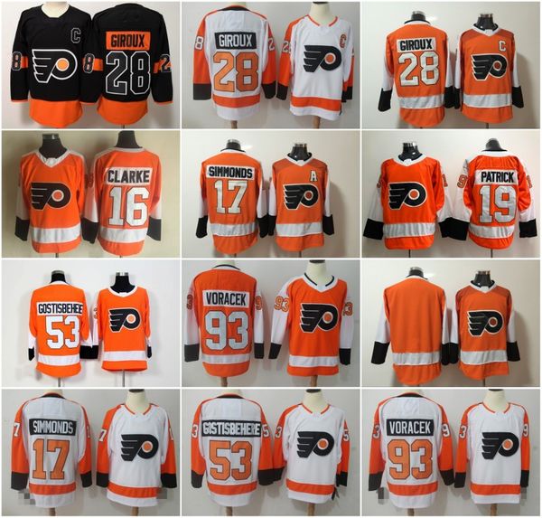 Philadelphia Flyers Jersey 28 Claude Giroux 53 Shayne Gostisbehere 17 Wayne Simmonds 93 Jakub Voracek 11 Travis Konecny 19 Nolan Patrick
