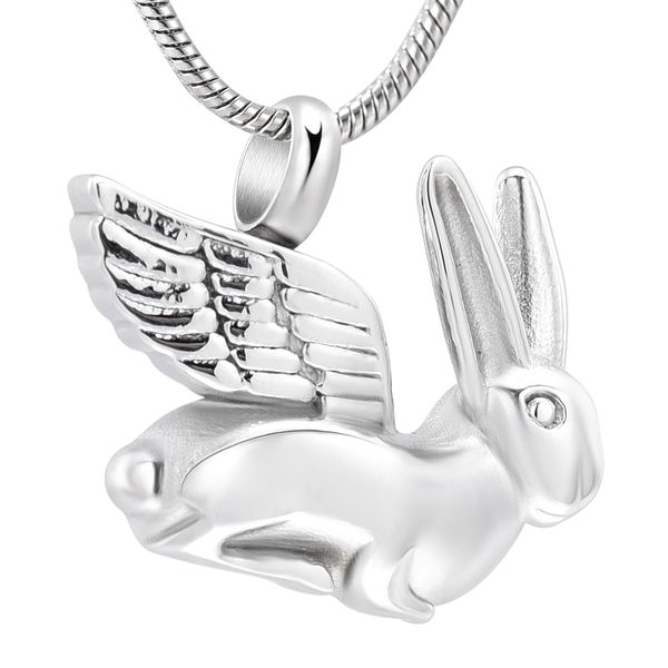 cremation pendant keepsake necklace ashes holder stainless steel rabbit with angel wings urn funeral memorial jewelry, Silver
cremation pendant keepsake necklace ashes holder stainless steel rabbit with angel wings urn funeral memorial jewelry, Silver