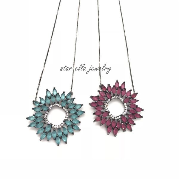 single piece colorful necklace micro pave cz with setting glass stone flower pendant necklace jewelry, Silver
single piece colorful necklace micro pave cz with setting glass stone flower pendant necklace jewelry, Silver