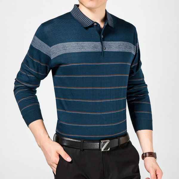 new casual long sleeve business mens shirts male striped fashion brand polo shirt designer men tenis polos camisa social, White;black
new casual long sleeve business mens shirts male striped fashion brand polo shirt designer men tenis polos camisa social, White;black