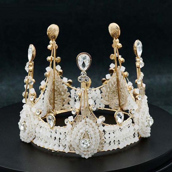 baroque vintage hair tiara crown cake handmade beaded bride hairr accessory wedding party haiir jewelry for women girls, White;golden
baroque vintage hair tiara crown cake handmade beaded bride hairr accessory wedding party haiir jewelry for women girls, White;golden