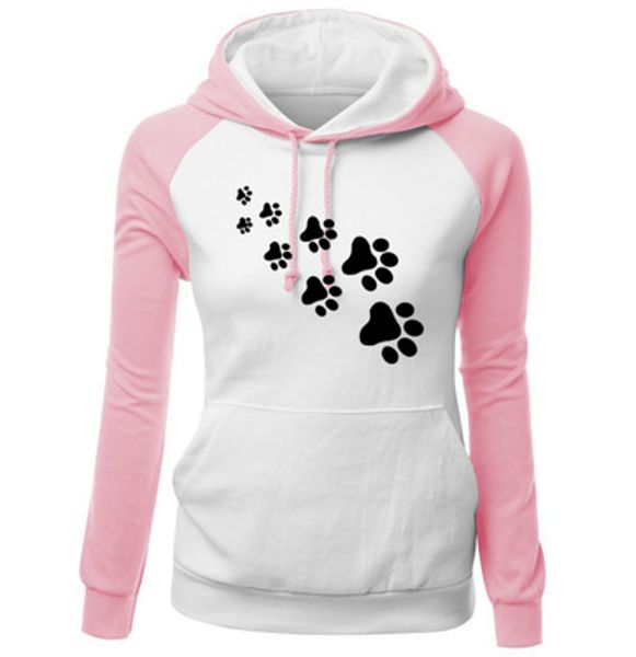 Spring Puppy Footstep Printed Women Pullover Thin Velvet Long Sleeve Hooded Hoodies Sweet Women Loose Hoodies 
Spring Puppy Footstep Printed Women Pullover Thin Velvet Long Sleeve Hooded Hoodies Sweet Women Loose Hoodies