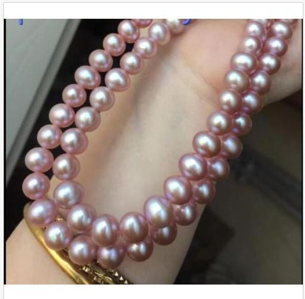 gorgeous 9-10 mm purple south sea pearl necklace 35 inch 14k clasp, Silver 
gorgeous 9-10 mm purple south sea pearl necklace 35 inch 14k clasp, Silver