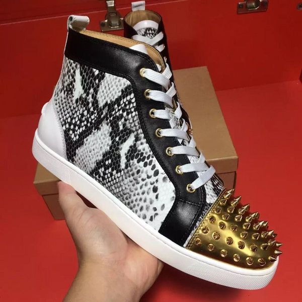 fashion men & women high red bottom sneakers outdoor design python leather spikes toe casual flat leisure fashion flats eu35-46, Black
fashion men & women high red bottom sneakers outdoor design python leather spikes toe casual flat leisure fashion flats eu35-46, Black
