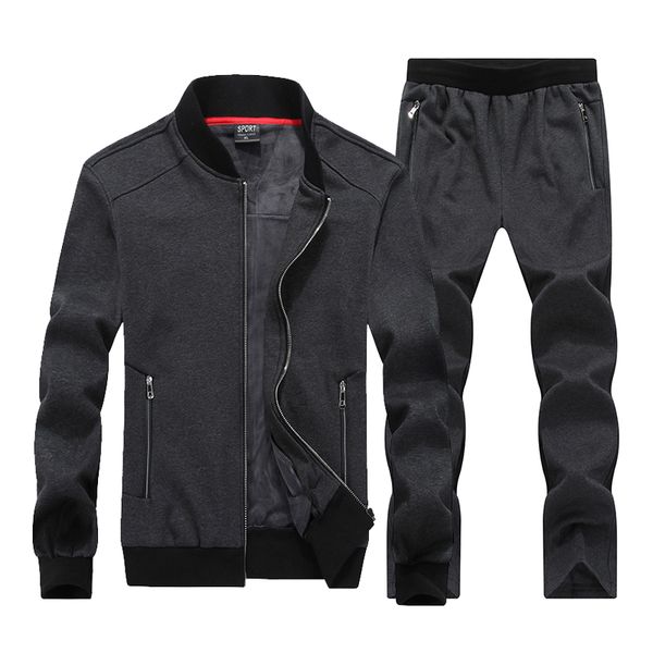 

wholesale-7xl 8xl big size sport suits men sportswear sets warm gym clothes fleece fabric male winter tracksuit running jogging suit mens, Black;blue