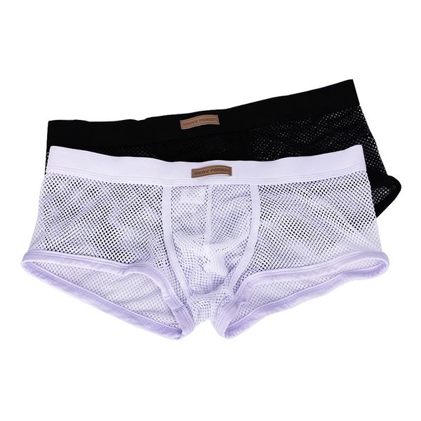 br1150 men's underwear lingerie mesh holes breathable boxer shorts underpants panties, Black;white
br1150 men's underwear lingerie mesh holes breathable boxer shorts underpants panties, Black;white