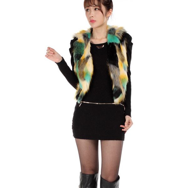 women gradual color faux fur vest slim short colorful faux fur coat women gilet fourrure femme vest short coat ljls032, Black
women gradual color faux fur vest slim short colorful faux fur coat women gilet fourrure femme vest short coat ljls032, Black