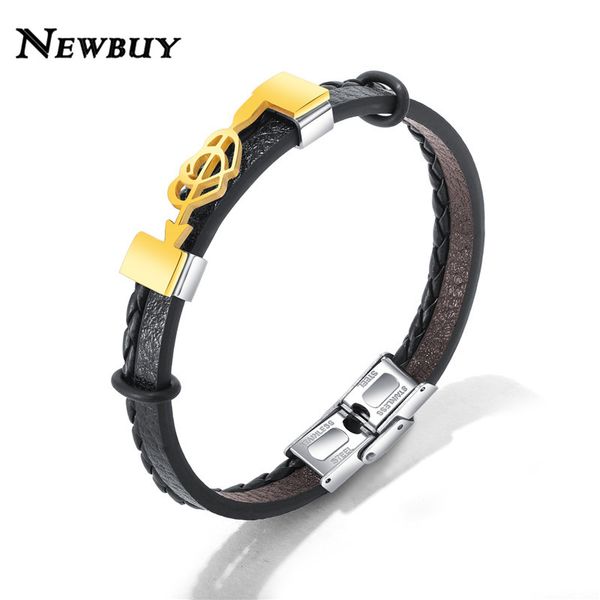 newbuy trendy gold heart bracelet genuine leather stainless steel love charm bracelets punk style male jewelry birthday gift, Golden;silver
newbuy trendy gold heart bracelet genuine leather stainless steel love charm bracelets punk style male jewelry birthday gift, Golden;silver