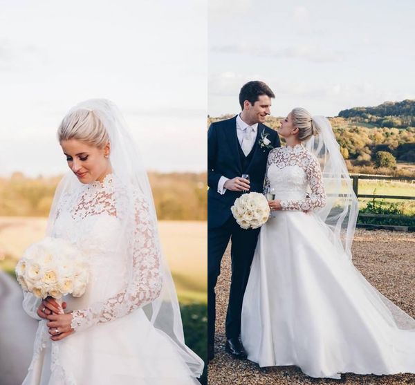 vintage lace wedding dresses with long sleeve 2018 modest high neck matte stain western county garden bridal wedding gown plus size, White
vintage lace wedding dresses with long sleeve 2018 modest high neck matte stain western county garden bridal wedding gown plus size, White