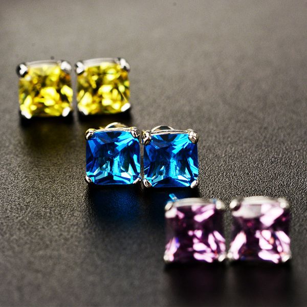 stud earrings for women s925 sterling silver needles colorful cubic zirconia 7mm brincos charms fine jewelry prevent allergy, Golden;silver
stud earrings for women s925 sterling silver needles colorful cubic zirconia 7mm brincos charms fine jewelry prevent allergy, Golden;silver