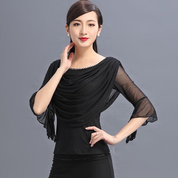 ladies' latin dancing jackets female modern dance exercises shirt long-sleeve square dance dress performance suits b-6534, Black;red
ladies' latin dancing jackets female modern dance exercises shirt long-sleeve square dance dress performance suits b-6534, Black;red