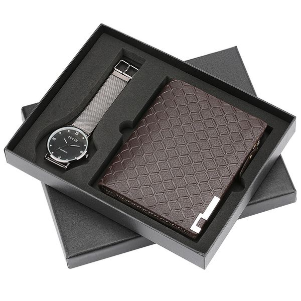 men's watch quartz wallet gift set for men wristwatch male steel bangle clock modern black wrist watch gift reloj, Slivery;brown
men's watch quartz wallet gift set for men wristwatch male steel bangle clock modern black wrist watch gift reloj, Slivery;brown