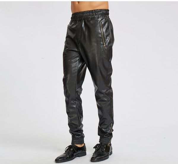 black spring autumn fashion motorcycle faux leather pants mens feet pants loose pu trousers for men pantalon homme street
black spring autumn fashion motorcycle faux leather pants mens feet pants loose pu trousers for men pantalon homme street