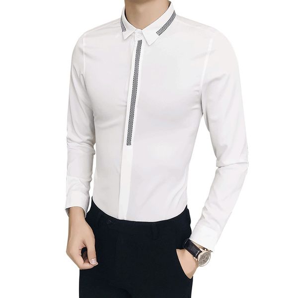 2018 new white shirt men brand designer slim fit casual dress shirts men long sleeve plus size night club prom tuxedo 5xl-s sale, White;black
2018 new white shirt men brand designer slim fit casual dress shirts men long sleeve plus size night club prom tuxedo 5xl-s sale, White;black