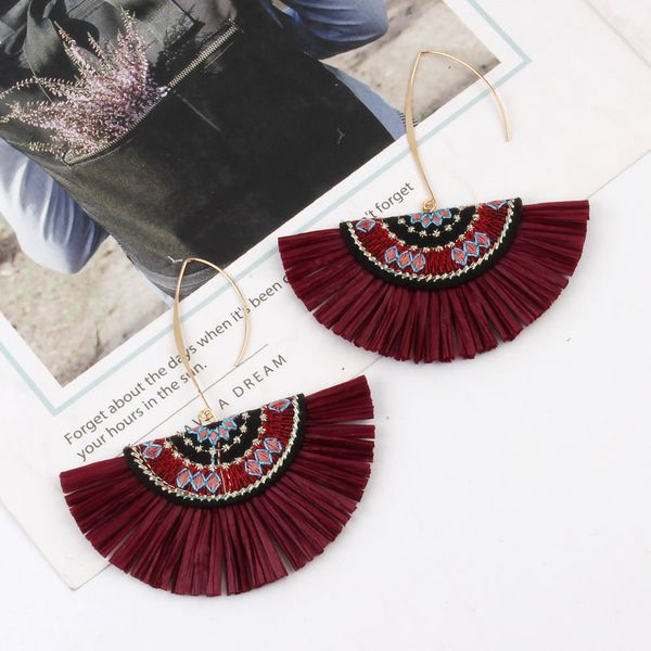 vintage ethnic style embroidery tassel earrings simple fan shaped earrings female fashion jewelry party gift support fba drop shipping h892f, Silver
vintage ethnic style embroidery tassel earrings simple fan shaped earrings female fashion jewelry party gift support fba drop shipping h892f, Silver