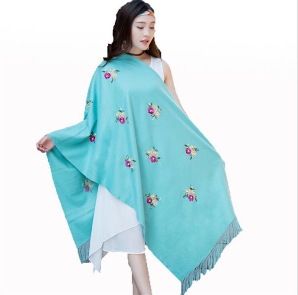 embroidery shawl female spring and autumn new thick order pearl scarf dual purpose cashmere scarf, Blue;gray
embroidery shawl female spring and autumn new thick order pearl scarf dual purpose cashmere scarf, Blue;gray