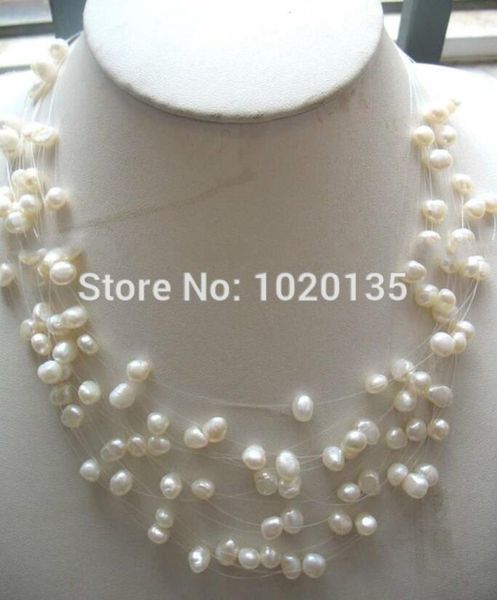 15rows freshwater pearl white baroue 6-8mm necklace 16-19inch nature beads fpp, Silver
15rows freshwater pearl white baroue 6-8mm necklace 16-19inch nature beads fpp, Silver