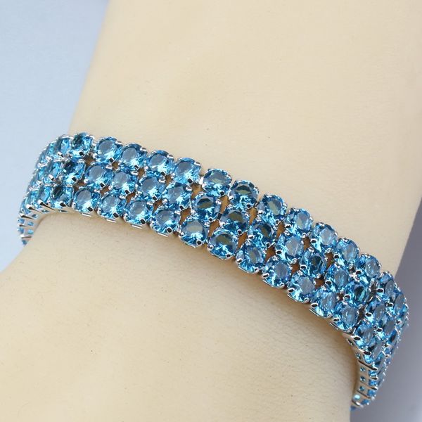 sea blue crystal adjustable link chain bracelet length 19.5cm 925 sterling silver jewelry for women/girl gift box, Black
sea blue crystal adjustable link chain bracelet length 19.5cm 925 sterling silver jewelry for women/girl gift box, Black