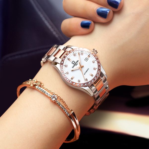 carnival women bracelet watch 2018 new fashion waterproof calendar luminous automatic self-wind rose gold watch bayan kol saati, Slivery;brown
carnival women bracelet watch 2018 new fashion waterproof calendar luminous automatic self-wind rose gold watch bayan kol saati, Slivery;brown