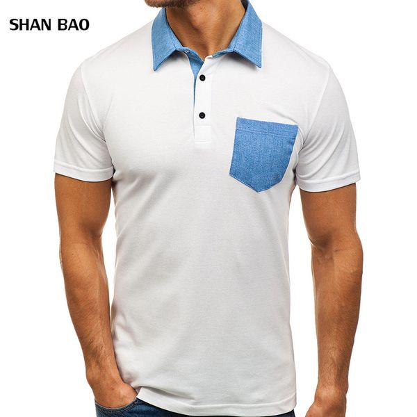 men 2018 summer lapel pocket patchwork shirt men short sleeve casual shirts slim fit homme cotton mens s, White;black
men 2018 summer lapel pocket patchwork shirt men short sleeve casual shirts slim fit homme cotton mens s, White;black