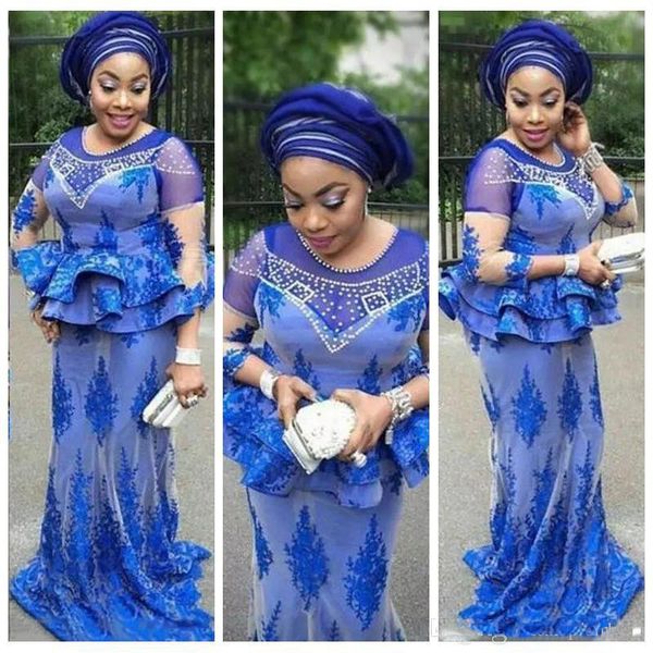 Plus Size African Royal Blue Prom Dresses Mermaid Pearls Beaded Nigerian Lace Appliques Aso Ebi Evening Gowns Mother Of The Bride Dresses
Plus Size African Royal Blue Prom Dresses Mermaid Pearls Beaded Nigerian Lace Appliques Aso Ebi Evening Gowns Mother Of The Bride Dresses