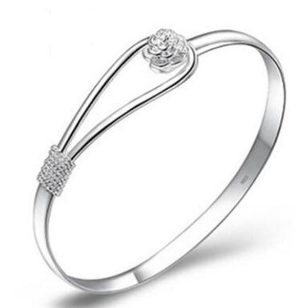 charm bangle rose bracelets 925 sterling silver rose flower cuff bracelet fashion bangle for women jewelry, Black
charm bangle rose bracelets 925 sterling silver rose flower cuff bracelet fashion bangle for women jewelry, Black