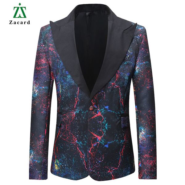 2018 autumn winter men clothing hip hop long sleeve suit large size xxxl men 3d print blazer casual single button men's blazers, White;black