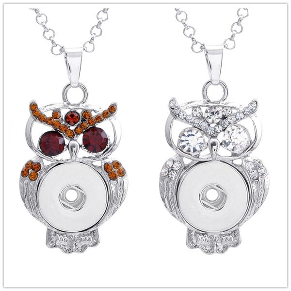noosa chunks ginger snap button jewelry crystal owl 18mm snap button necklace with stainless steel chain, Silver
noosa chunks ginger snap button jewelry crystal owl 18mm snap button necklace with stainless steel chain, Silver