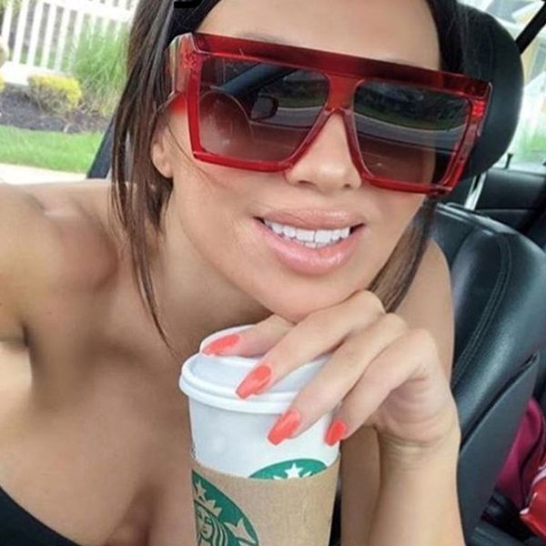 vintage square sunglasses women 2018 brand designer female male black red blue big frame eyewear gradient lens uv400 mens shades, White;black
vintage square sunglasses women 2018 brand designer female male black red blue big frame eyewear gradient lens uv400 mens shades, White;black