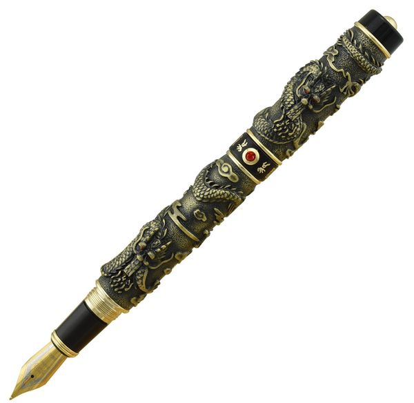 jinhao vintage luxurious fountain pen double dragon playing pearl, metal carving embossing heavy pen bronze for office school
jinhao vintage luxurious fountain pen double dragon playing pearl, metal carving embossing heavy pen bronze for office school